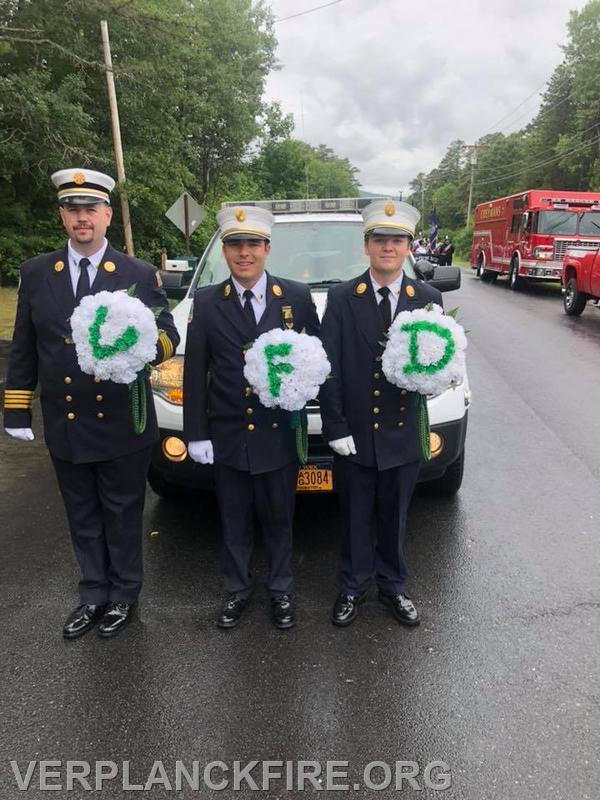 Hudson Valley Firemen's Convention Parade 2018. Chief T.O'Brien, Lt. M.Eichler, Lt. T.Dyckman